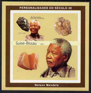 Guinea - Bissau 2001 Nelson Mandela & Minerals #3 imperf s/sheet containing 1 value (Skutterudite) unmounted mint Mi 1982, stamps on , stamps on  stamps on personalities, stamps on  stamps on nobel, stamps on  stamps on mandela, stamps on  stamps on minerals, stamps on  stamps on personalities, stamps on  stamps on mandela, stamps on  stamps on nobel, stamps on  stamps on peace, stamps on  stamps on racism, stamps on  stamps on human rights