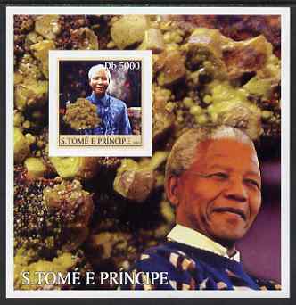 St Thomas & Prince Islands 2003 Personalities #2 imperf s/sheet containing 1 value (Mandela) unmounted mint , stamps on , stamps on  stamps on personalities, stamps on  stamps on nobel, stamps on  stamps on mandela, stamps on  stamps on , stamps on  stamps on personalities, stamps on  stamps on mandela, stamps on  stamps on nobel, stamps on  stamps on peace, stamps on  stamps on racism, stamps on  stamps on human rights