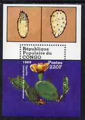 Congo 1989 Cacti perf m/sheet unmounted mint, SG MS 1158, stamps on flowers, stamps on cacti
