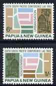 Papua New Guinea 1965 6th South Pacific Conference perf set of 2 unmounted mint SG 77-8, stamps on maps, stamps on houses