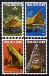 Papua New Guinea 1971 Native Dwellings perf set of 4 unmounted mint, SG 191-4, stamps on , stamps on  stamps on houses, stamps on  stamps on cultures, stamps on  stamps on scots, stamps on  stamps on scotland