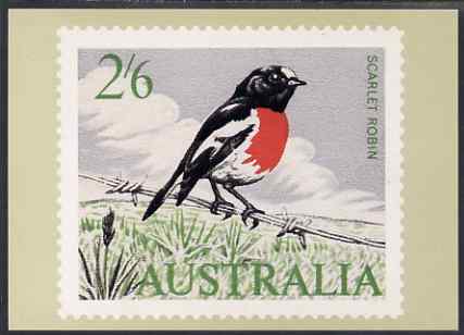 Australia 1964-65 Scarlet Robin 2s6d Philatelic Postcard (Series 2 No.12) unused and very fine