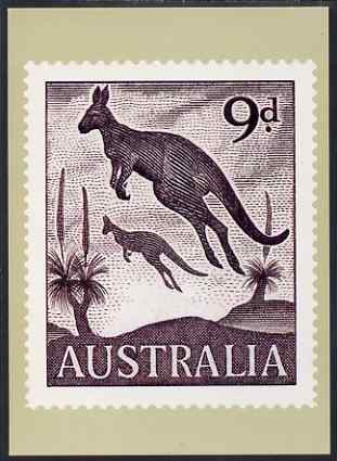 Australia 1959-64 Kangaroo 9d Philatelic Postcard (Series 4 No.21) unused and very fine, stamps on , stamps on  stamps on animals, stamps on  stamps on roos