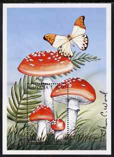 Guyana 1997 Fungi of the World perf m/sheet #2 (Amanita muscaria) signed by Thomas C Wood the designer, SG MS 5004b