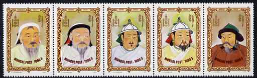 Mongolia 1997 Khans of the Mongolian Empire perf set of 5 unmounted mint, SG 2619-23, stamps on , stamps on  stamps on personalities, stamps on  stamps on constitutions