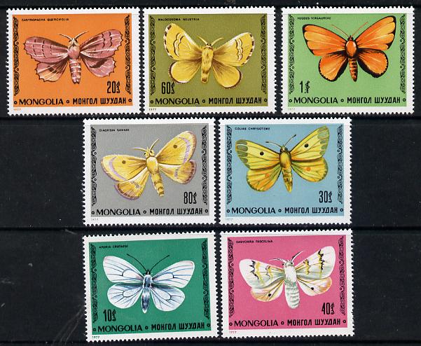 Mongolia 1977 Butterflies set of 7 unmounted mint, SG 1080-86, stamps on , stamps on  stamps on butterflies