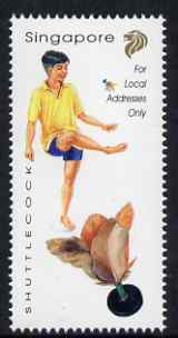 Singapore 1999 Singpex 22c (Local addresses only) Shuttlecock unmounted mint SG 864, stamps on sport, stamps on badminton