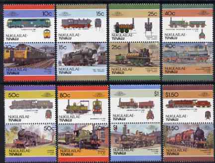 Tuvalu - Nukulaelae 1986 Locomotives #4 (Leaders of the World) set of 16 unmounted mint, stamps on , stamps on  stamps on railways