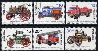 Poland 1985 Fire Engines set of 6 fine cto used, SG 2976-81, stamps on fire, stamps on transport, stamps on rescue