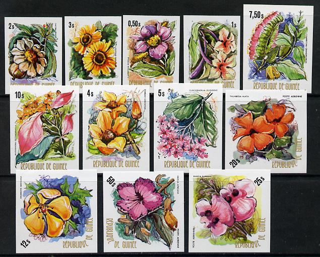 Guinea - Conakry 1974 Flowers perf set of 12 unmounted mint, SG 846-57 (Mi 688-99A), stamps on flowers