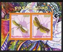 Benin 2008 Butterflies #2 imperf sheetlet containing 2 values each with Scout Logo, unmounted mint, stamps on butterflies, stamps on scouts