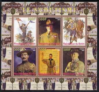 Benin 2008 Scouting perf sheetlet containing 6 values, unmounted mint, stamps on , stamps on  stamps on scouts, stamps on  stamps on rockwell, stamps on  stamps on arts