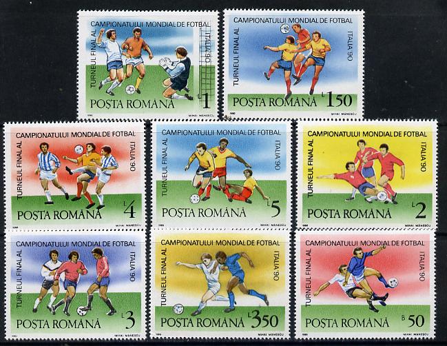 Rumania 1990 Football World Cup #2 set of 8, Mi 4594-4601, stamps on football, stamps on sport