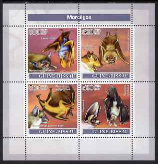 Guinea - Bissau 2007 Bats perf sheetlet containing 4 values unmounted mint , stamps on , stamps on  stamps on animals, stamps on  stamps on mammals, stamps on  stamps on bats