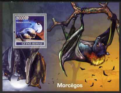 Guinea - Bissau 2007 Bats perf souvenir sheet unmounted mint , stamps on animals, stamps on mammals, stamps on bats