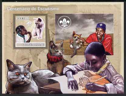 Guinea - Bissau 2007 Centenary of Scouting & Cats perf souvenir sheet unmounted mint , stamps on , stamps on  stamps on scouts, stamps on  stamps on cats, stamps on  stamps on 