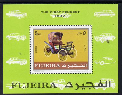 Fujeira 1970 Cars (1892 Peugeot) m/sheet unmounted mint (Mi BL 39B) 