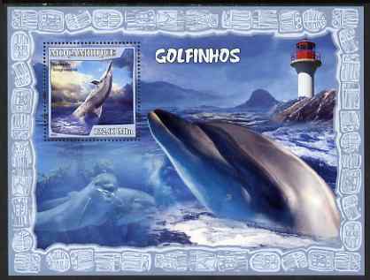 Mozambique 2007 Dolphins & Lighthouses perf souvenir sheet unmounted mint Yv 164, stamps on dolphins, stamps on lighthouses