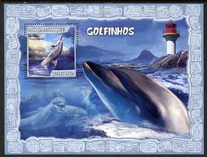 Mozambique 2007 Dolphins & Lighthouses perf souvenir sheet unmounted mint Yv 164, stamps on , stamps on  stamps on dolphins, stamps on  stamps on lighthouses