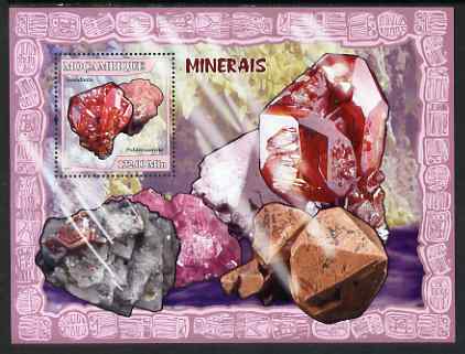 Mozambique 2007 Minerals #1 perf souvenir sheet unmounted mint Yv 168, stamps on minerals, stamps on 