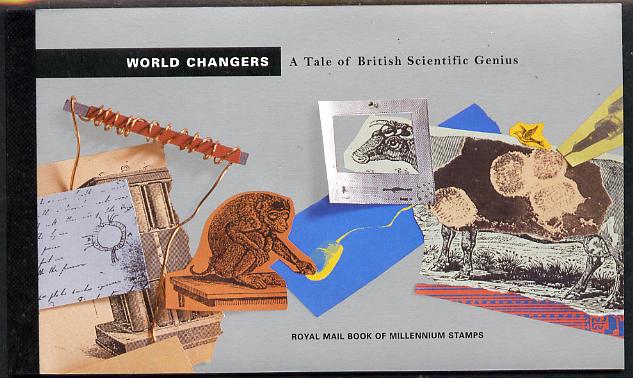 Great Britain 1999 World Changers £6.99 Prestige booklet complete & very fine SG DX23, stamps on science, stamps on medical, stamps on space, stamps on computers, stamps on 