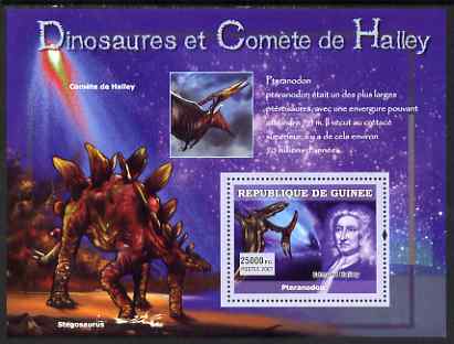 Guinea - Conakry 2007 Dinosaurs & Halleys Comet perf souvenir sheet #3 unmounted mint Yv 566, stamps on , stamps on  stamps on dinosaurs, stamps on  stamps on comets, stamps on  stamps on halley, stamps on  stamps on space, stamps on  stamps on astronomy