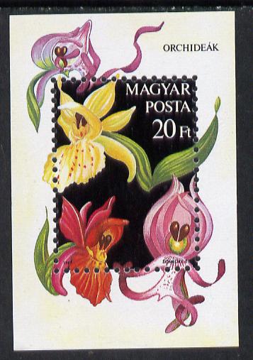 Hungary 1987 Orchids perf m/sheet, Mi BL 192, stamps on flowers  orchids