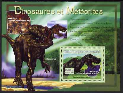 Guinea - Conakry 2007 Dinosaurs & Meteorites perf souvenir sheet #2 unmounted mint Yv 562, stamps on dinosaurs, stamps on minerals, stamps on meteors, stamps on astronomy