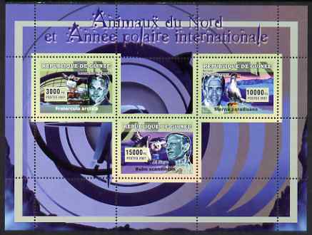 Guinea - Conakry 2007 International Polar Year & Animals perf sheetlet #2 containing 3 values unmounted mint Yv 2969-71, stamps on , stamps on  stamps on polar, stamps on  stamps on animals, stamps on  stamps on 