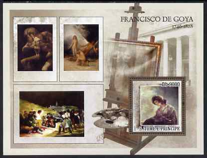 St Thomas & Prince Islands 2007 Paintings by Goya perf deluxe s/sheet containing 1 value unmounted mint , stamps on , stamps on  stamps on arts, stamps on  stamps on goya