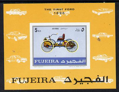 Fujeira 1970 Cars (1896 Ford) imperf m/sheet unmounted mint (Mi BL 40B) , stamps on cars, stamps on ford