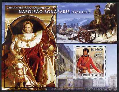 St Thomas & Prince Islands 2008 Napoleon Bonaparte perf s/sheet containing 1 value unmounted mint, stamps on napoleon, stamps on arts, stamps on   , stamps on dictators.