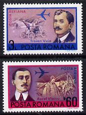 Rumania 1972 Aviation Pioneers set of 2 unmounted mint, SG 3927-28, Mi 3048-49, stamps on , stamps on  stamps on aviation