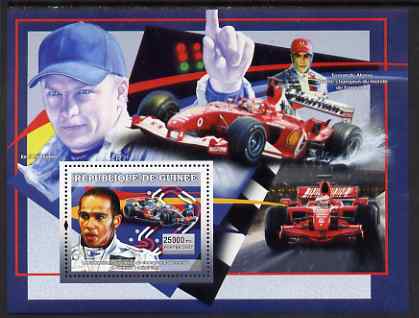 Guinea - Conakry 2007 Sports - Formula 1 perf souvenir sheet unmounted mint Yv 465, stamps on sport, stamps on  f1 , stamps on cars, stamps on formula 1, stamps on ferrari