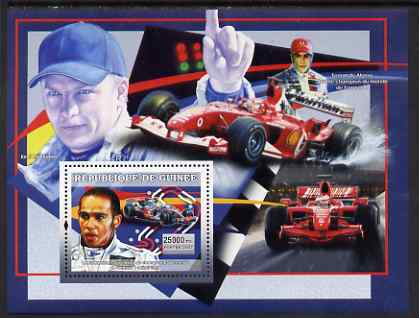 Guinea - Conakry 2007 Sports - Formula 1 perf souvenir sheet unmounted mint Yv 465, stamps on , stamps on  stamps on sport, stamps on  stamps on  f1 , stamps on  stamps on cars, stamps on  stamps on formula 1, stamps on  stamps on ferrari