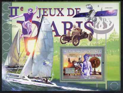 Guinea - Conakry 2007 Sports - 1900 Paris Olympic Games perf souvenir sheet unmounted mint Yv 475, stamps on , stamps on  stamps on sport, stamps on  stamps on olympics, stamps on  stamps on sailing, stamps on  stamps on tennis, stamps on  stamps on cars, stamps on  stamps on satellites