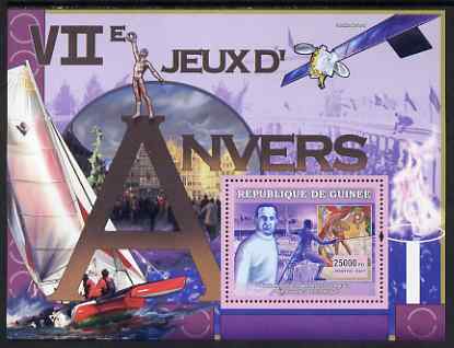 Guinea - Conakry 2007 Sports - 1920 Antwerp Olympic Games perf souvenir sheet unmounted mint Yv 492, stamps on , stamps on  stamps on sport, stamps on  stamps on olympics, stamps on  stamps on fencing, stamps on  stamps on sailing, stamps on  stamps on , stamps on  stamps on satellites