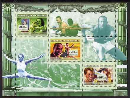Guinea - Conakry 2007 Sports #09 perf sheetlet containing 3 values unmounted mint Yv 2891-93, stamps on sport, stamps on olympics, stamps on boxing, stamps on london, stamps on javelin, stamps on gymnastics, stamps on baseball, stamps on swimming