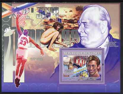 Guinea - Conakry 2007 Sports - 1940 Cancelled Olympic Games perf souvenir sheet unmounted mint Yv 497, stamps on sport, stamps on olympics, stamps on basketball, stamps on swimming, stamps on london, stamps on churchill, stamps on satellites