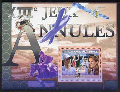 Guinea - Conakry 2007 Sports - 1944 Cancelled Olympic Games perf souvenir sheet unmounted mint Yv 489, stamps on sport, stamps on olympics, stamps on tennis, stamps on horses, stamps on martial arts, stamps on judo, stamps on satellites