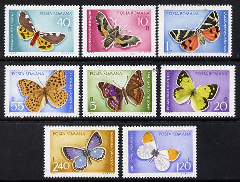 Rumania 1969 Butterflies set of 8 unmounted mint, SG 3649-56, Mi 2771-78*, stamps on , stamps on  stamps on butterflies