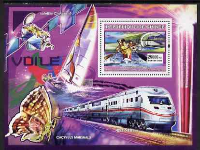 Guinea - Conakry 2007 Sports - Canoeing perf souvenir sheet unmounted mint Yv 514, stamps on sport, stamps on railways, stamps on canoeing, stamps on sailing, stamps on butterflies, stamps on satellites