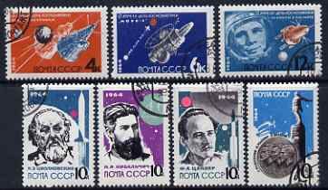 Russia 1964 The Way To The Stars perf set of 7 fine cto used, SG 2979-85, stamps on , stamps on  stamps on space