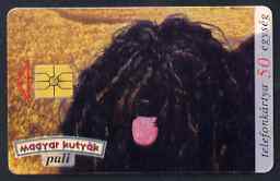 Telephone Card - Hungary 50 units phone card showing Puli Dog, stamps on , stamps on  stamps on dogs