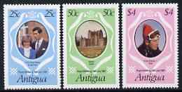 Antigua 1981 Royal Wedding set of 3 unmounted mint, SG702-04, stamps on , stamps on  stamps on royalty, stamps on  stamps on diana