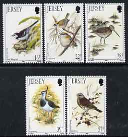 Jersey 1992 Winter Birds sets of 5 unmounted mint, SG 568-72, stamps on , stamps on  stamps on birds