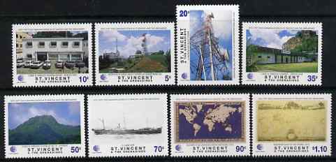 St Vincent 1997 125th Anniversary of Telecommunications in St Vincent set of 8 unmounted mint, SG 3631-38, stamps on , stamps on  stamps on communications, stamps on  stamps on maps, stamps on  stamps on ships, stamps on  stamps on 