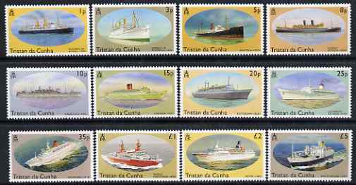Tristan da Cunha 1994 Ships definitive set 1p to A35 unmounted mint, SG 553-564, stamps on , stamps on  stamps on ships