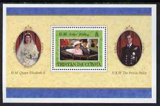 Tristan da Cunha 1997 Golden Wedding of Queen Elizabeth II and Prince Phillip miniature sheet unmounted mint, SG MS630, stamps on , stamps on  stamps on royalty