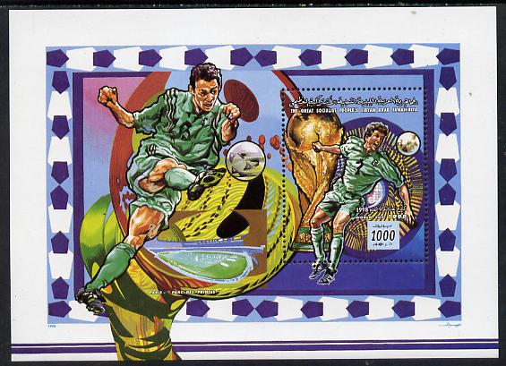 Libya 1998 Football World Cup m/sheet #1 (Paris) unmounted mint, stamps on football